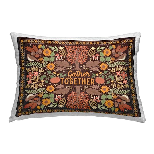 Stupell Industries Gather Together on Brown Outdoor Printed Pillow